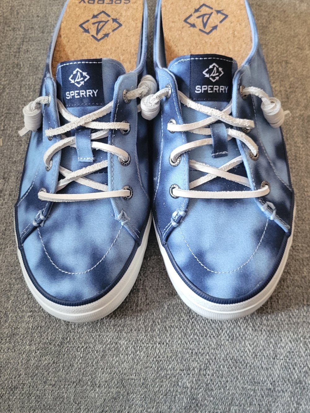 Sperry Kids Blue Tie-Dye Canvas Lace-Up Sneakers
